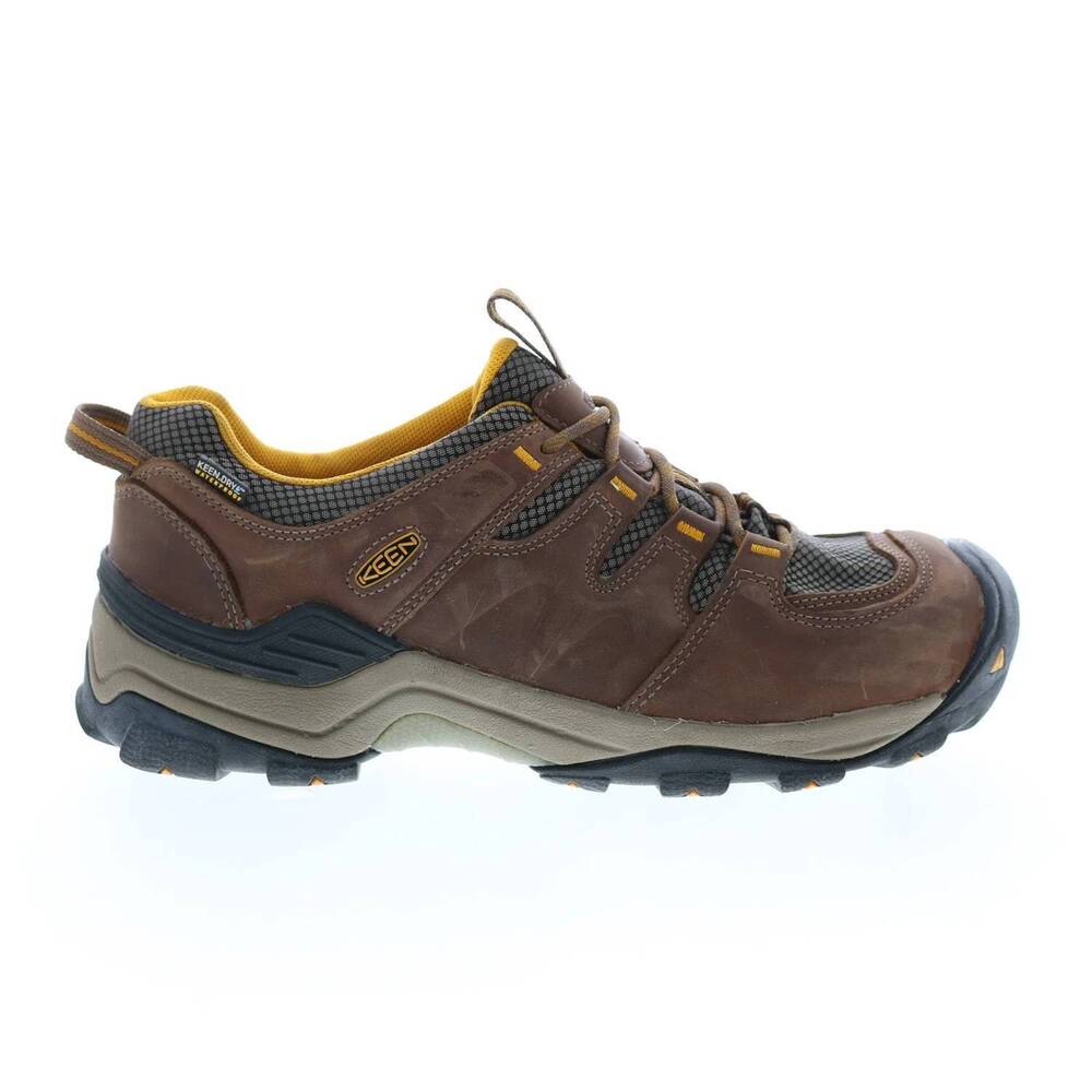 NEW KEEN men's gypsum ii waterproof hiking boots in shitake/golden yellow